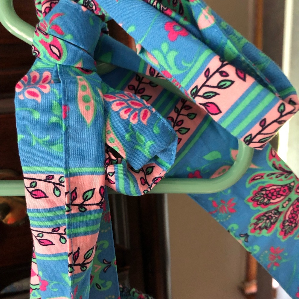 Blue Floral Smocked Midi Dress - Picture 3 of 5